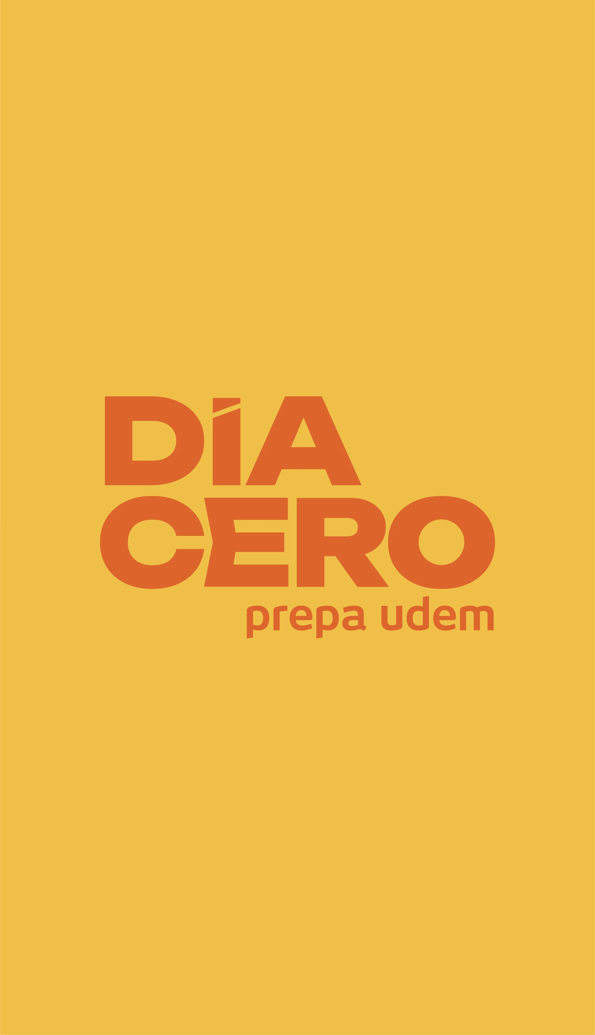 Día Cero, Prepa UDEM logotype in orange on a yellow background